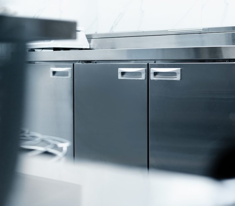 Kitchen appliances in professional kitchen in a restaurant, nobody